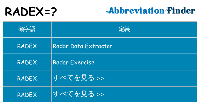 radex は何の略します。