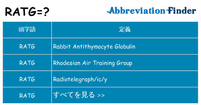 ratg は何の略します。