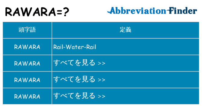 rawara は何の略します。