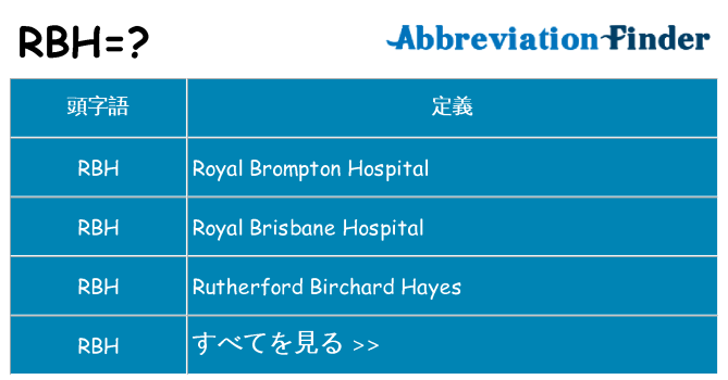 rbh は何の略します。