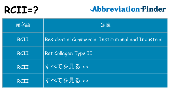 rcii は何の略します。