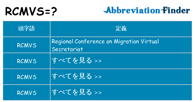 rcmvs は何の略します。