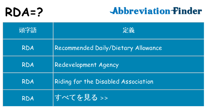 rda は何の略します。