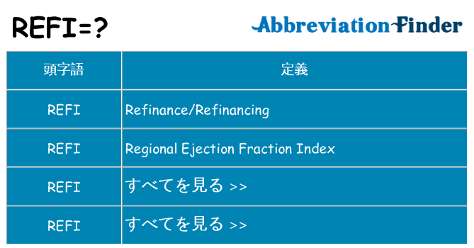 refi は何の略します。