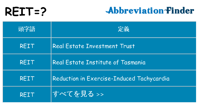 reit は何の略します。
