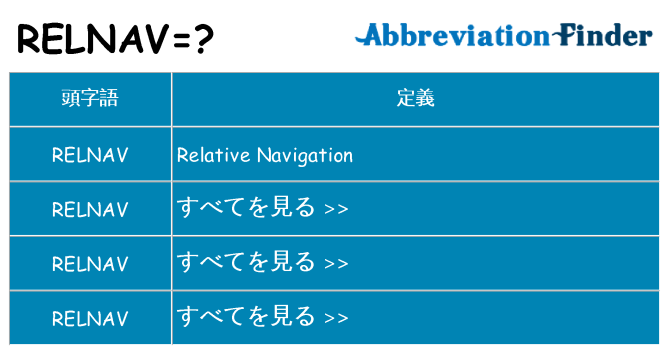relnav は何の略します。