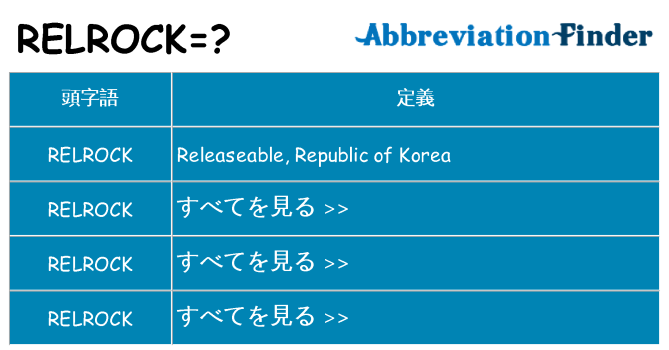 relrock は何の略します。