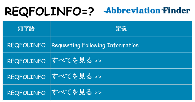 reqfolinfo は何の略します。