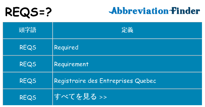 reqs は何の略します。