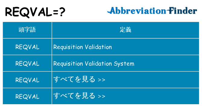 reqval は何の略します。