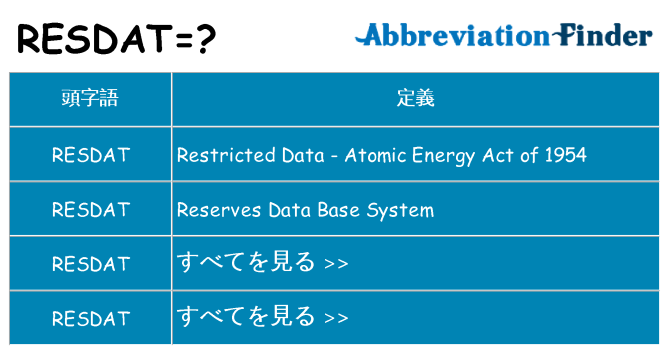 resdat は何の略します。