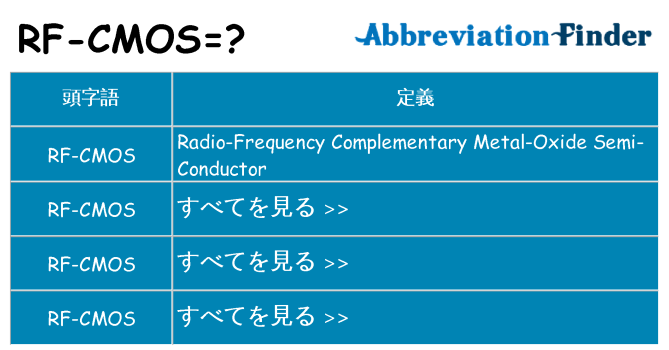 rf-cmos は何の略します。