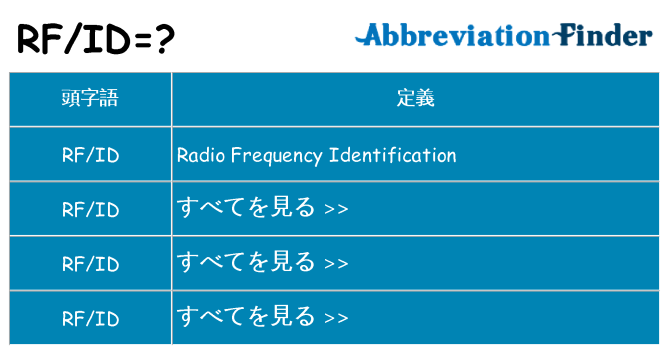 rfid は何の略します。