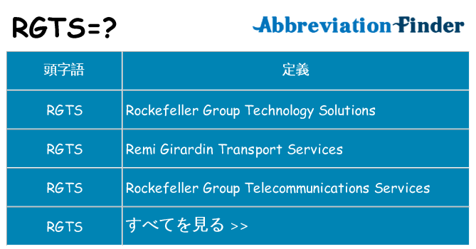 rgts は何の略します。