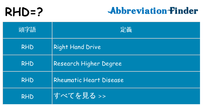 rhd は何の略します。