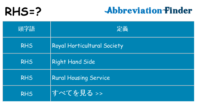 rhs は何の略します。