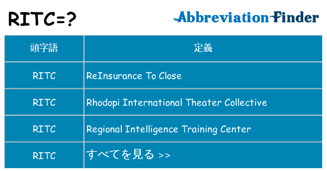 ritc は何の略します。
