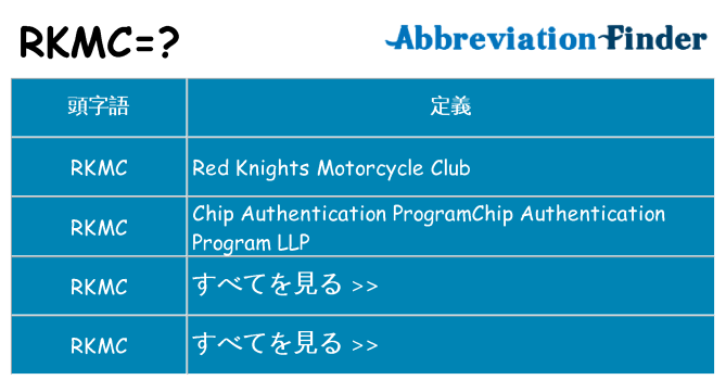 rkmc は何の略します。