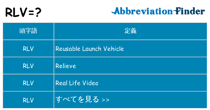 rlv は何の略します。