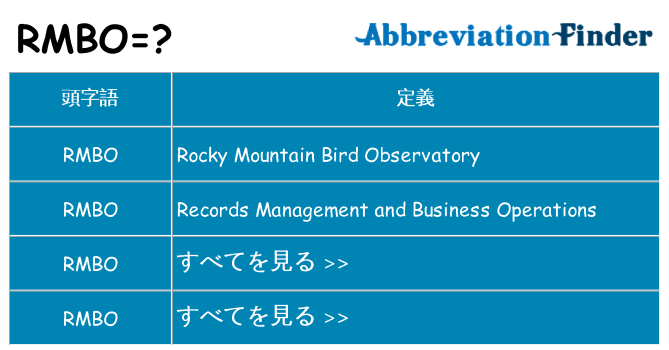 rmbo は何の略します。