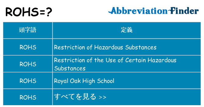 rohs は何の略します。