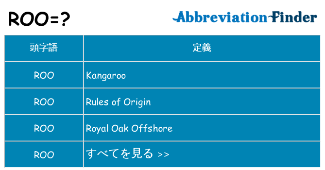 roo は何の略します。