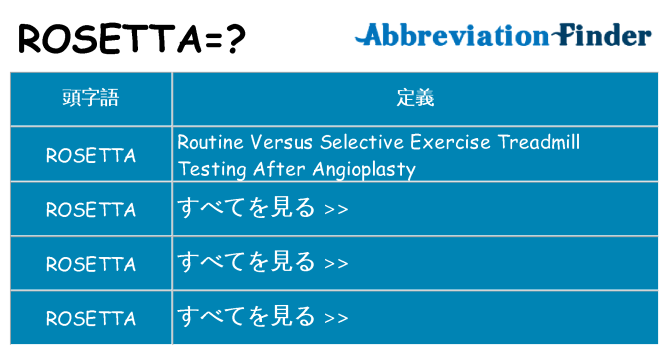 rosetta は何の略します。