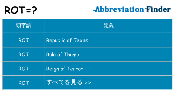 rot は何の略します。