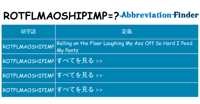 rotflmaoshipimp は何の略します。