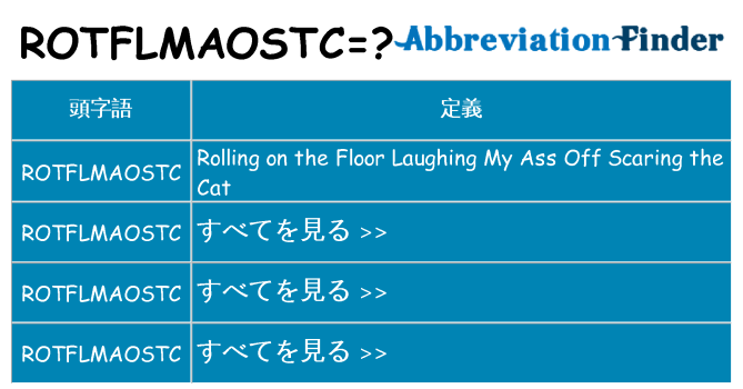 rotflmaostc は何の略します。