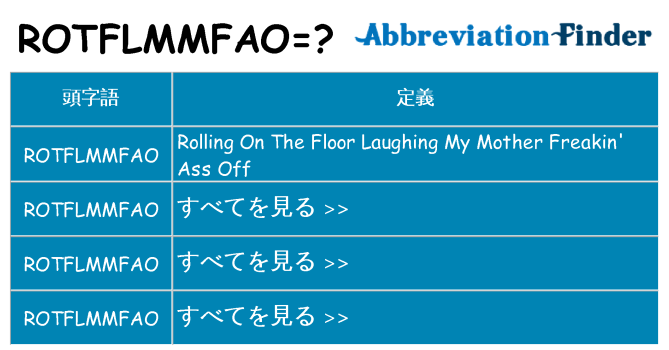 rotflmmfao は何の略します。