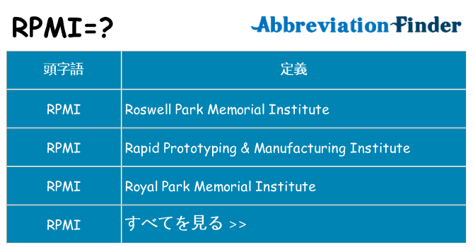 rpmi は何の略します。