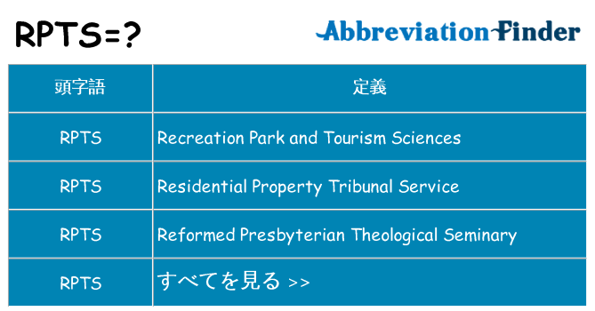 rpts は何の略します。