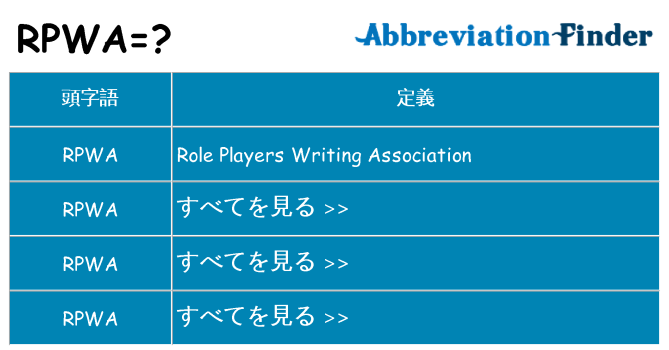 rpwa は何の略します。