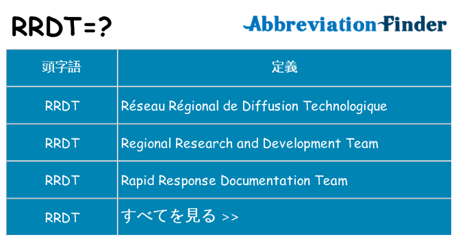 rrdt は何の略します。