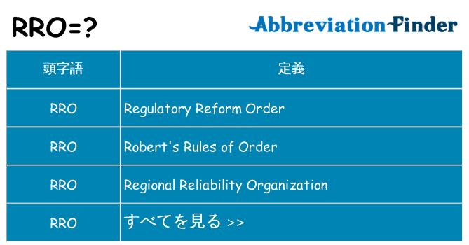 rro は何の略します。