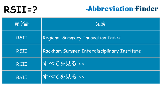 rsii は何の略します。