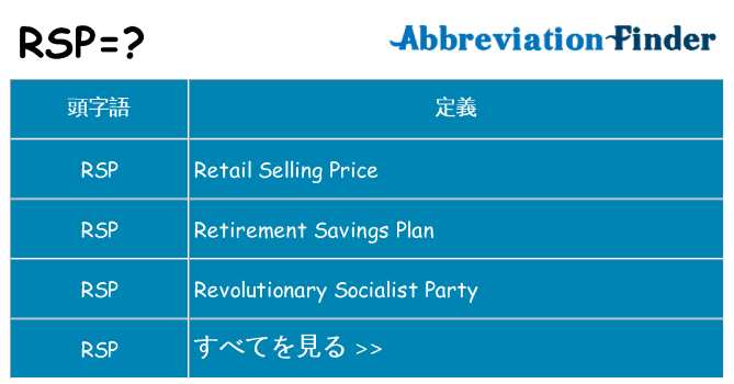 rsp は何の略します。