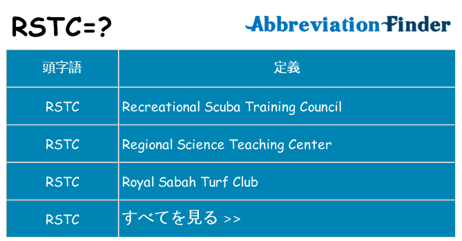 rstc は何の略します。
