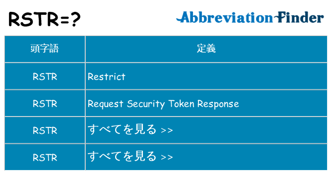 rstr は何の略します。