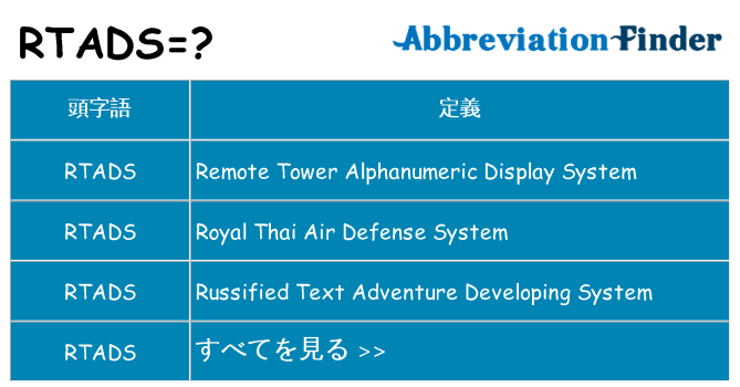 rtads は何の略します。