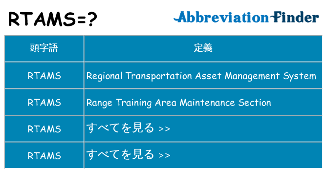 rtams は何の略します。