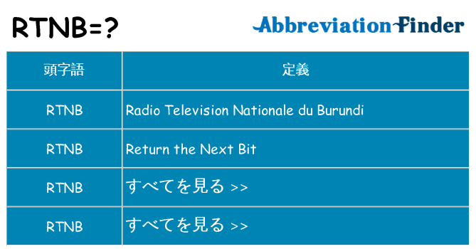 rtnb は何の略します。