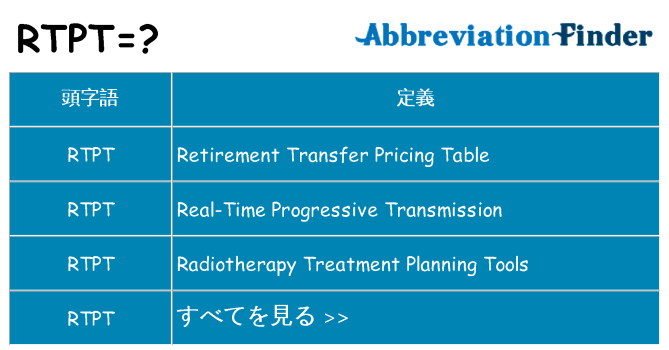 rtpt は何の略します。
