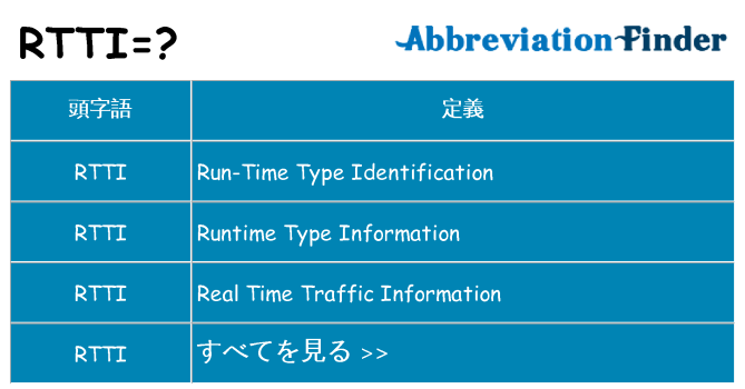 rtti は何の略します。