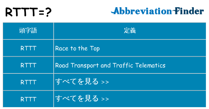 rttt は何の略します。