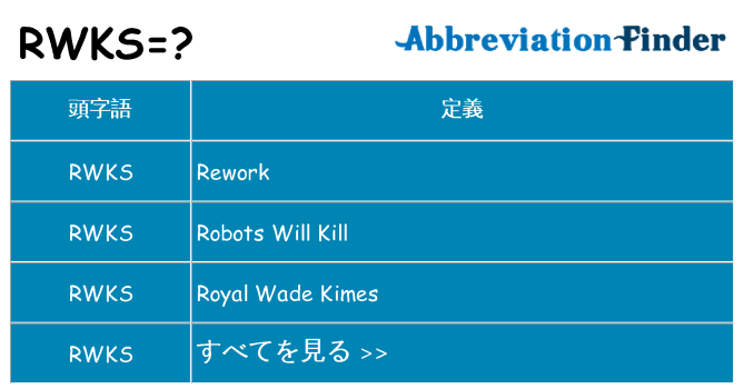 rwks は何の略します。