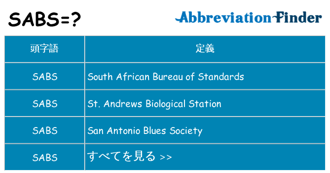 sabs は何の略します。