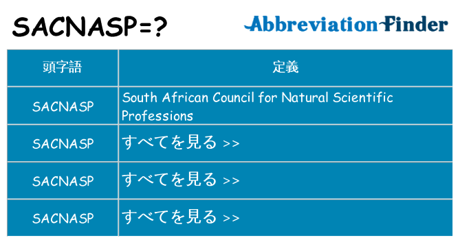 sacnasp は何の略します。