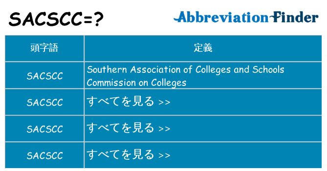 sacscc は何の略します。
